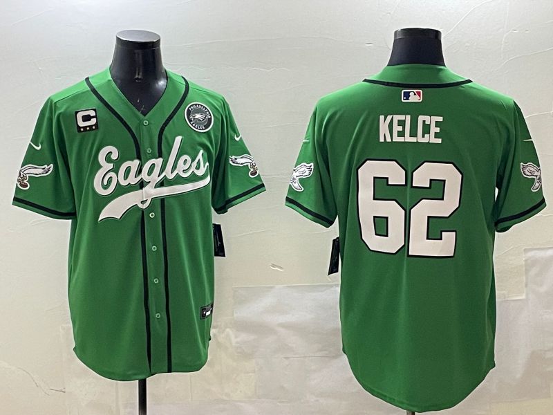 Men Philadelphia Eagles #62 Kelce Green three generations Jointly Name 2025 Nike Limited NFL Jersey style 5